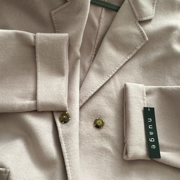 New Nuage Wool Blend Lapel Collar Duster Coat Size L|G - Picture 15 of 16